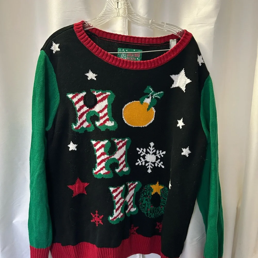 Ugly Christmas Sweater- HO HO HO - Picture 1 of 4